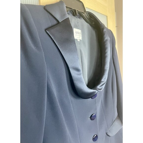 Armani Collezioni Italian Tailored Blue Blazer Jacket Silk US 6 IT 42 Designer - Picture 3 of 9